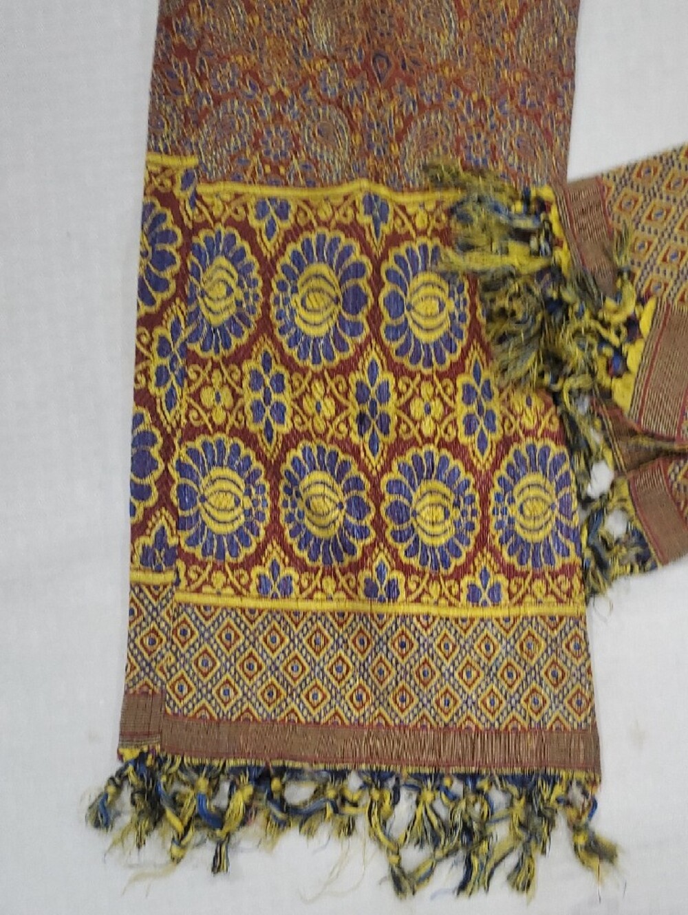 Boho Floral Border Chinos in Yellow & Brown - Picture 10 of 16